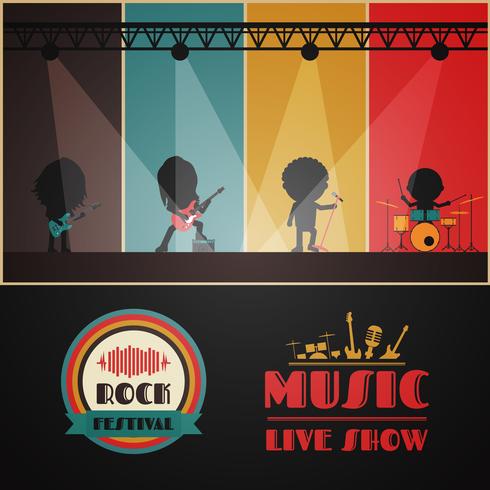 rock concert stage vector