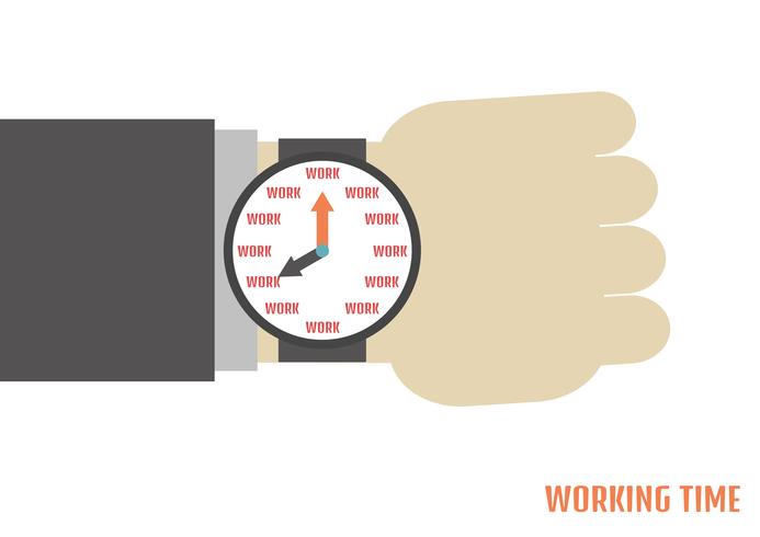 human hand with watch vector