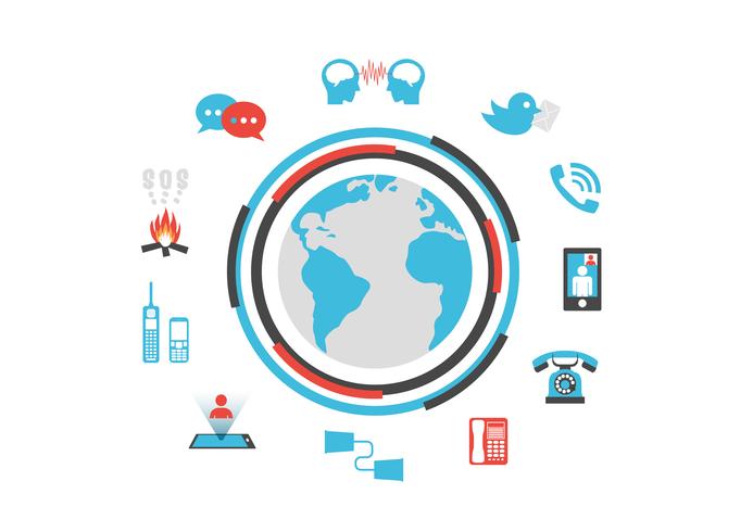 isolated communication technology vector