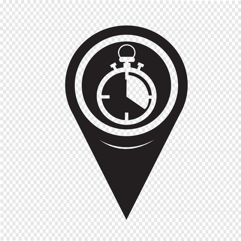 Map Pointer Stopwatch Icon vector