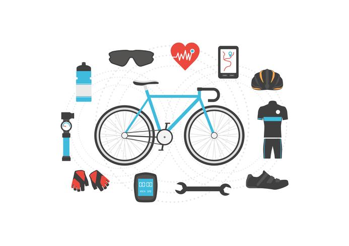 icono de accesorios de bicicleta vector