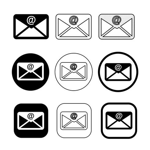 set of simple sign email icon  mail symbol vector