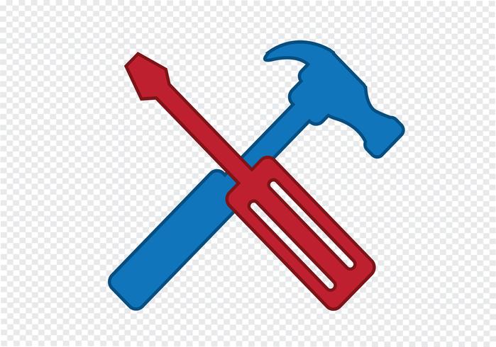 Icono de herramientas y martillo vector
