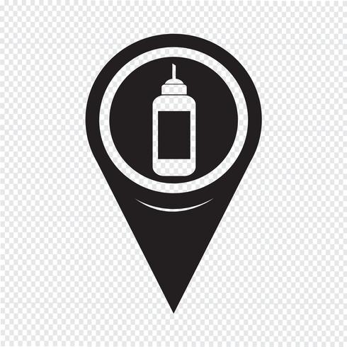 Map Pointer Ketchup Icon vector