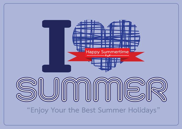 I love Summer concept  idea design card vector