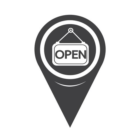 Map Pointer Open Icon vector