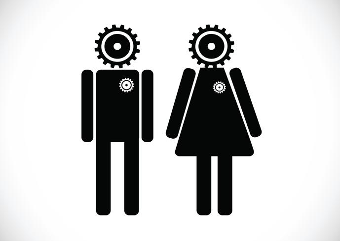 Pictograma hombre mujer muestra iconos, signo de baño o icono de baño vector