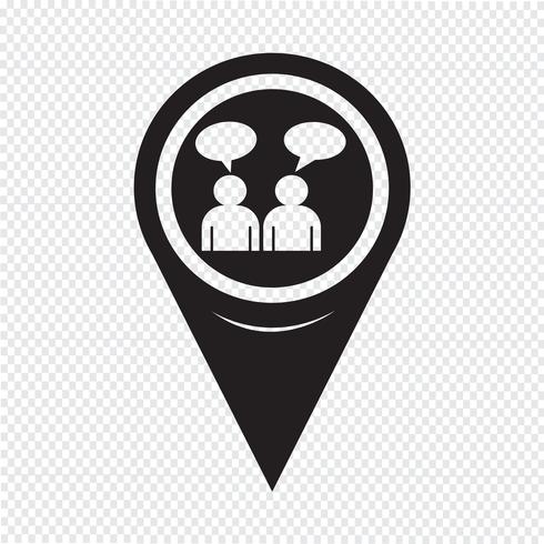 Map Pointer People Talk Icon vector