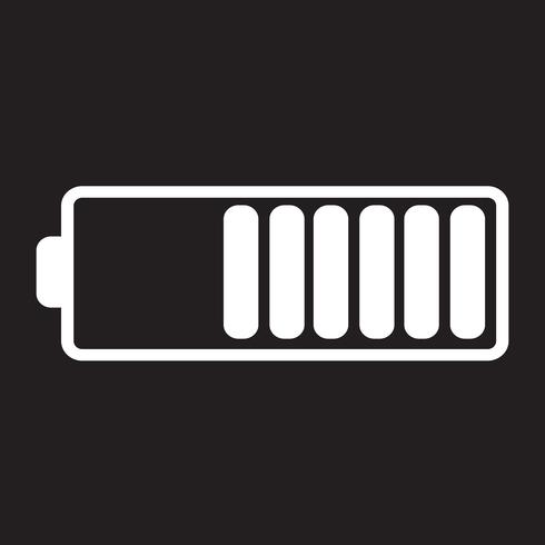 Icono de símbolo de batería vector