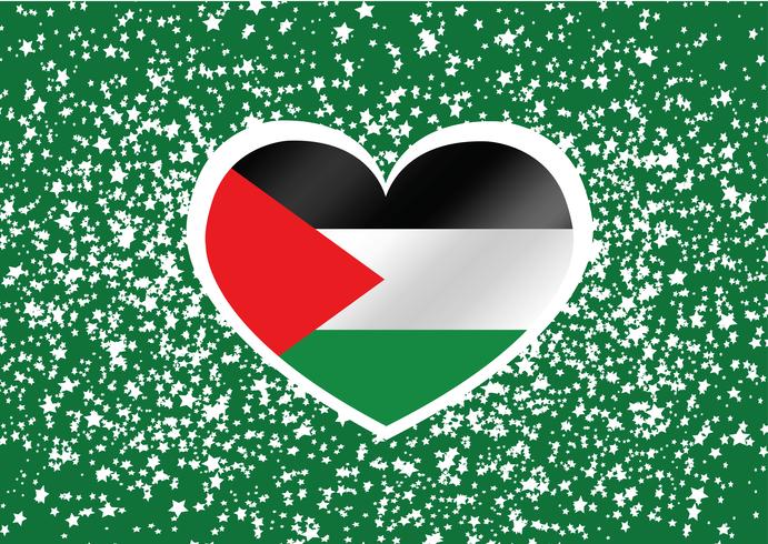 Corazón y me encanta el diseño de idea de la bandera de la Franja de Gaza vector