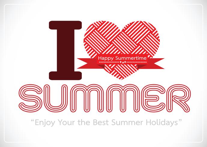 Me encanta la tarjeta de diseño de concepto de idea de verano vector