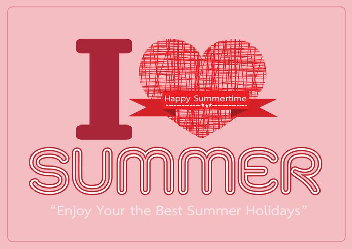 I love Summer concept  idea design card vector