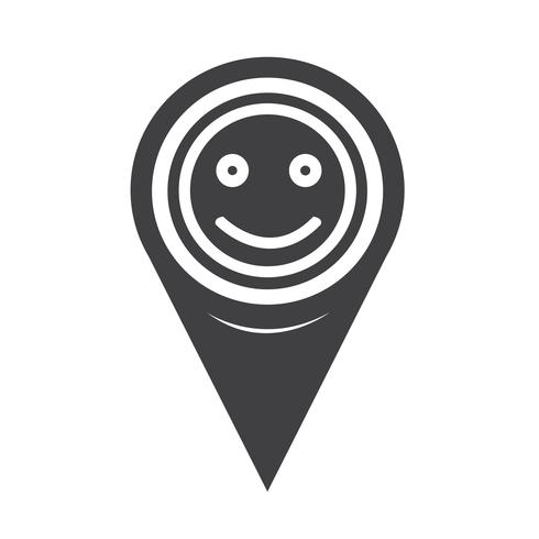 Map Pointer Smile Icon vector