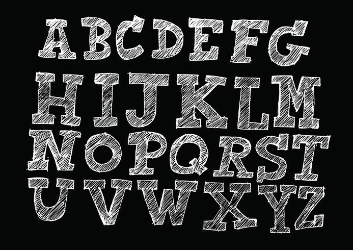 Hand drawn letters font written with a pen  vector