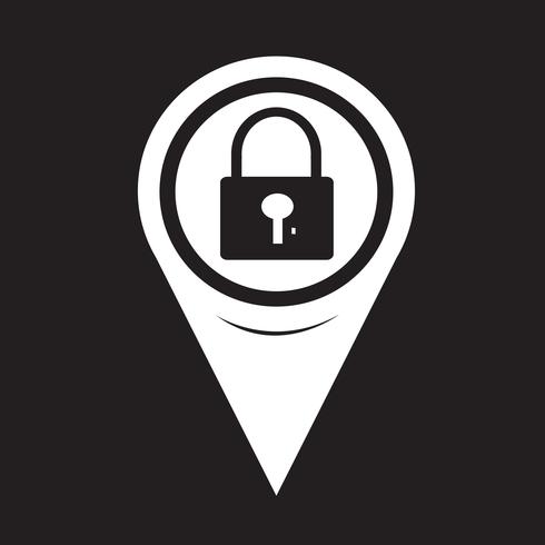 Map Pointer Lock Icon vector