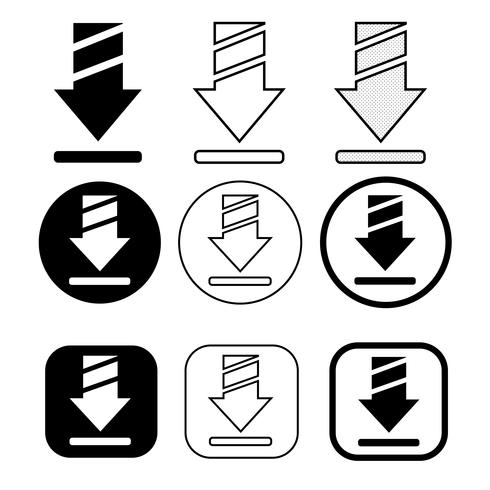 set of simple sign download icon vector