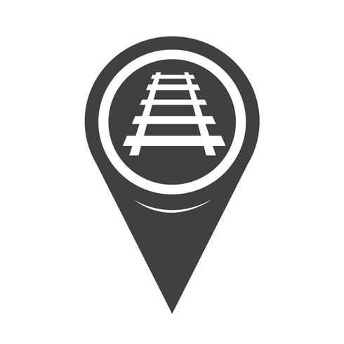 Map Pointer Railway Track Icon vector