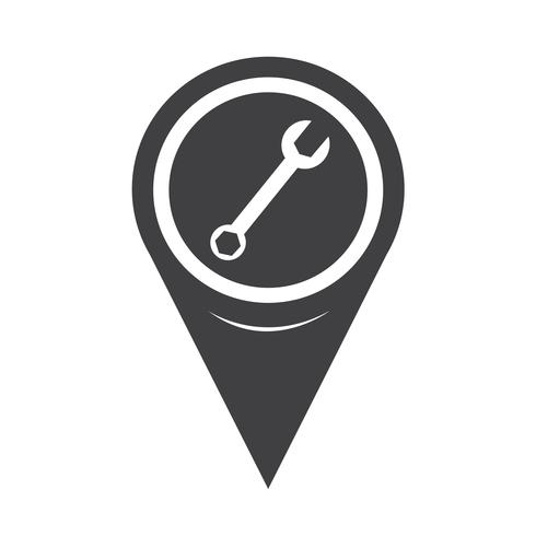 Icono de la llave del puntero del mapa vector