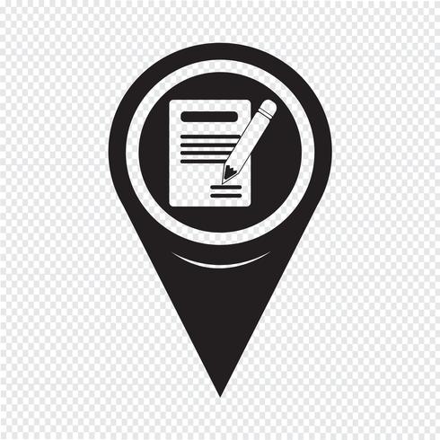 Map Pointer Pencil Icon And Notebook Icon vector