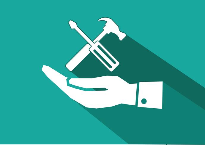 Hand and Tools Hammer icon vector