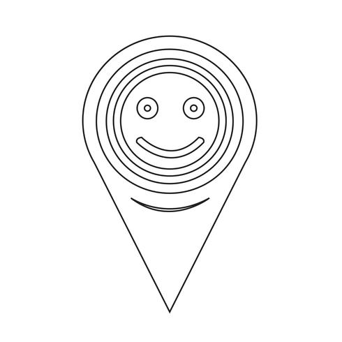 Map Pointer Smile Icon vector