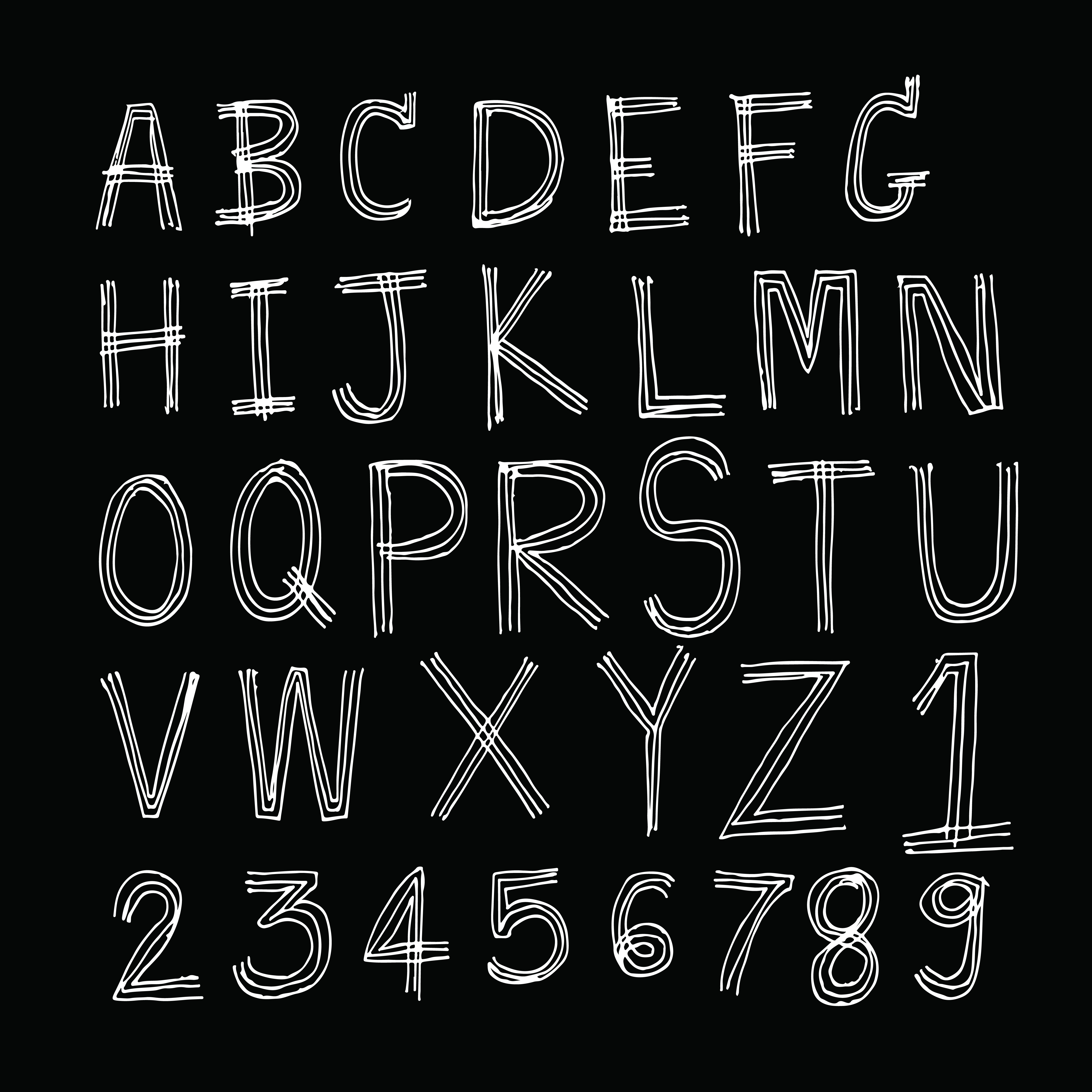 Hand Drawn Letters Font Written With A Pen 647183 Vector Art At Vecteezy