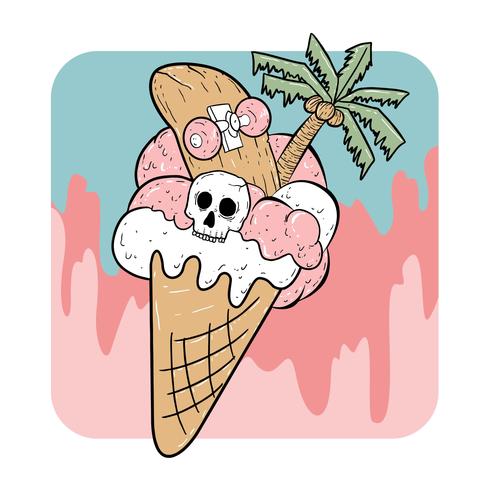 summer ice cream halloween vector