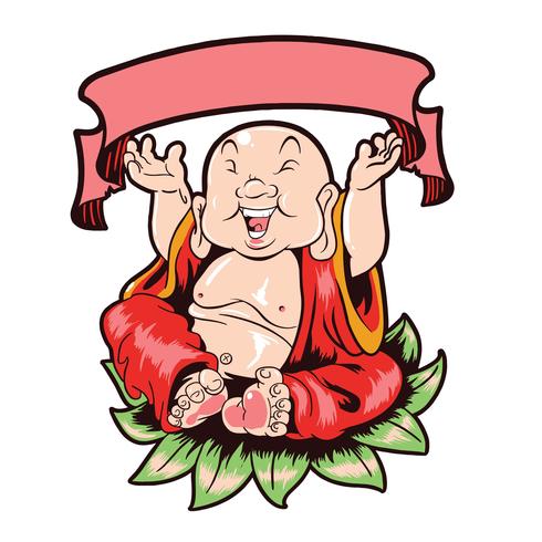 Budha happy vector with editable layers
