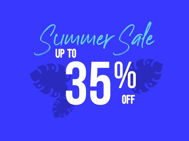Summer Sale up to 35 percent off poster vector