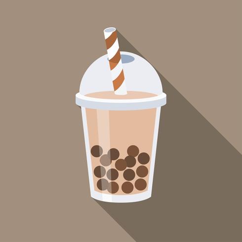 Bubble tea or Pearl milk tea vector illustration