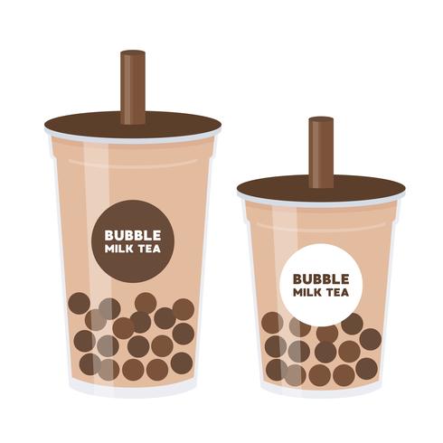 Bubble tea or Pearl milk tea vector illustration