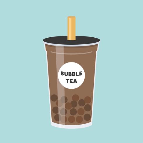 Ilustración de vector de té de burbuja o té de leche de perla