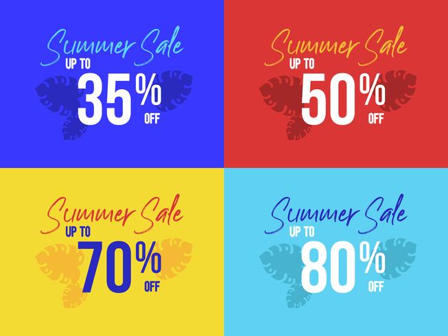 Summer Sale poster set, 35 to 80 percent