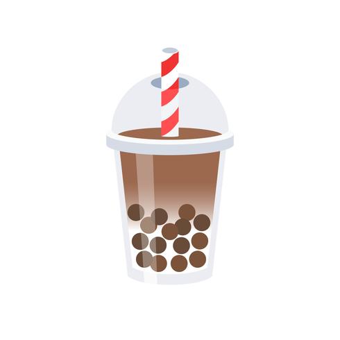 Bubble tea or Pearl milk tea vector illustration