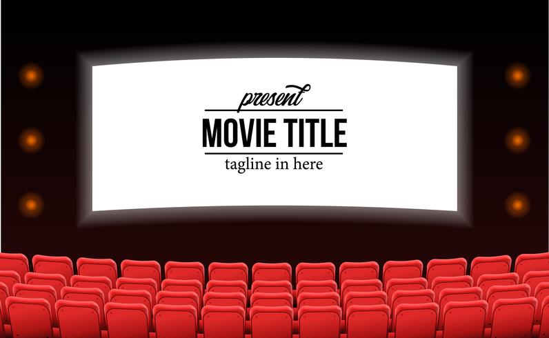 empty red seats at the theater movie advertise mock up template concept vector