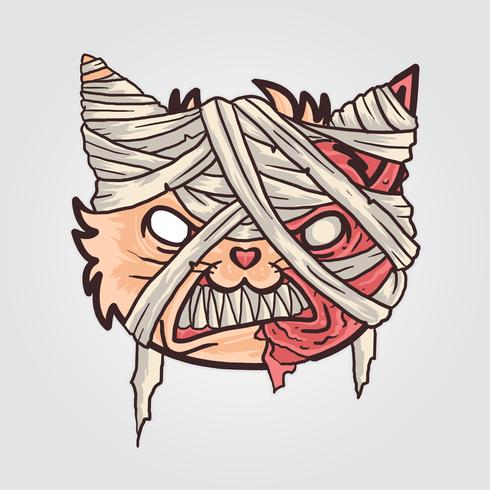 Vector de cabeza de momia de gato