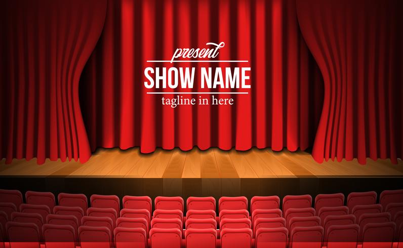 Stage With Red Curtain And Empty Red Seats Download Free Vectors Clipart Graphics Vector Art