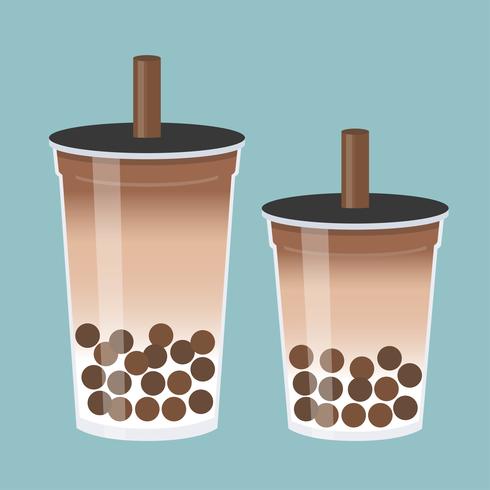 Bubble tea or Pearl milk tea vector illustration