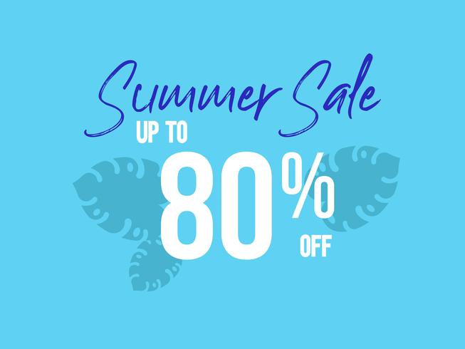 Summer Sale up to 80 percent off poster vector