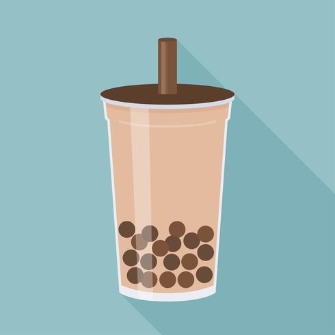 Ilustración de vector de té de burbuja o té de leche de perla