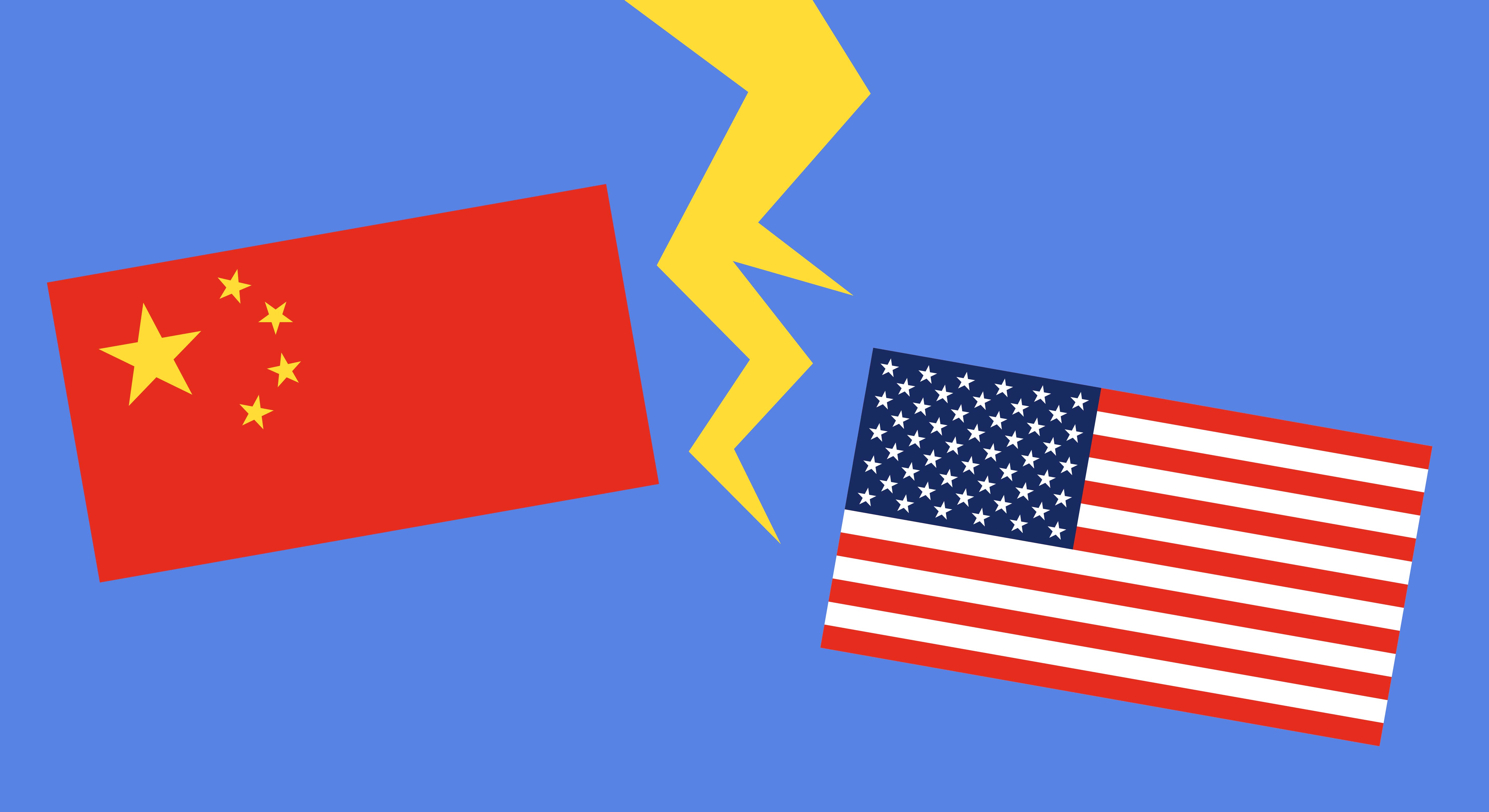 United States China Flags United States China Flags