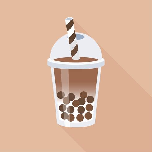 Bubble tea or Pearl milk tea vector illustration