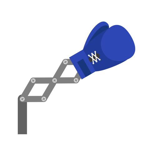 Blue toy boxing gloves arm vector illustration