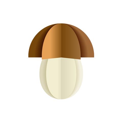 Vector mushroom from a paper on a white background