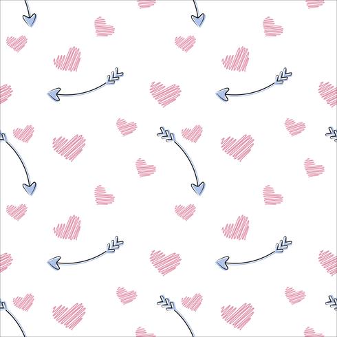 Vector seamless pattern of plane elements. Romance, love, wedding