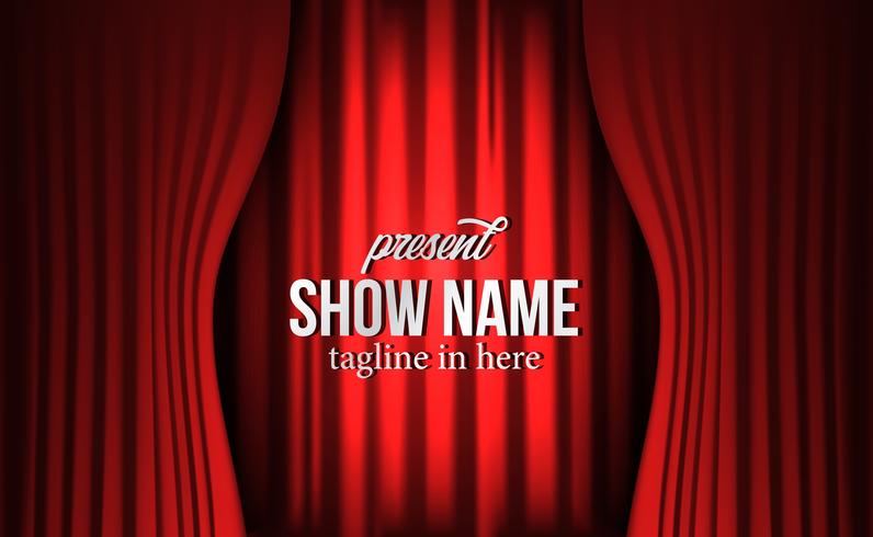 red luxury red silk curtain at theater show poster banner ad concept ...