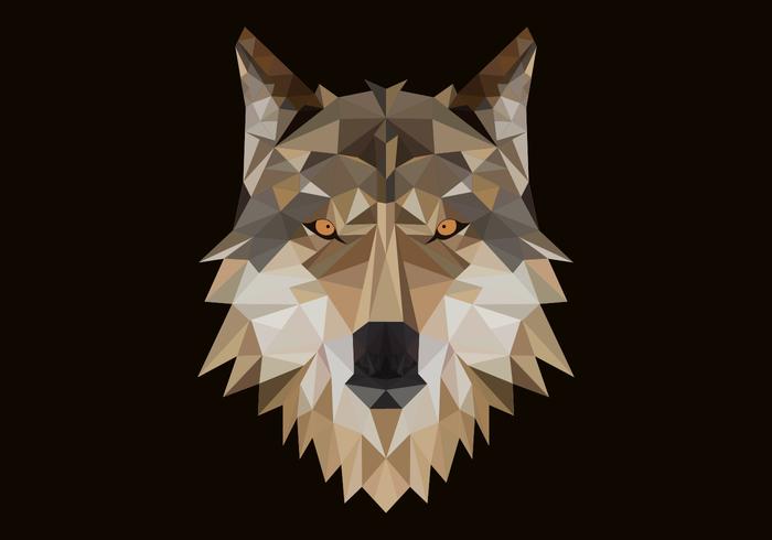 Ilustración de vector de cabeza de lobo poligonal