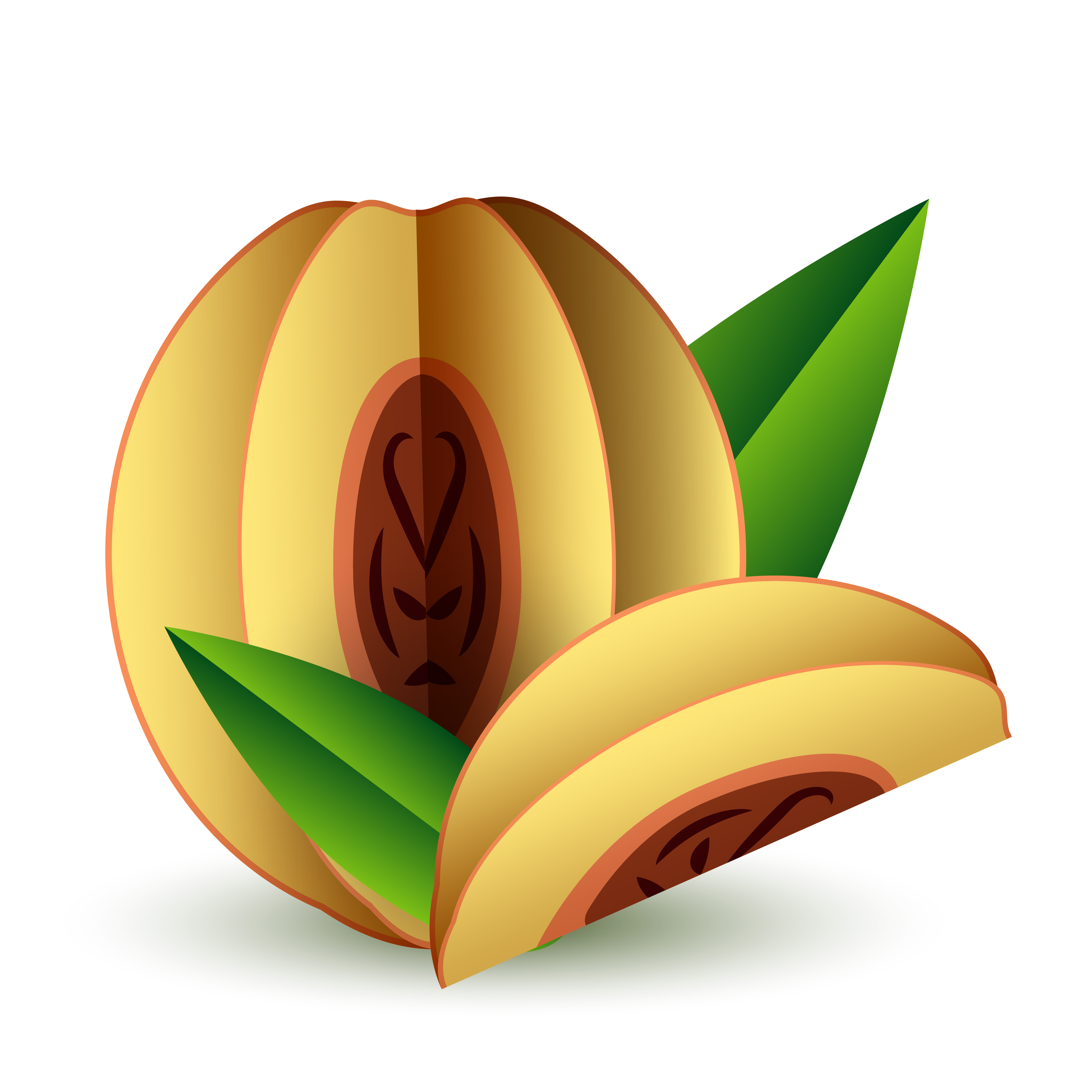 Vector tropical summer exotic fruit paper cut volumetric. Origami. Isolated color object on ...