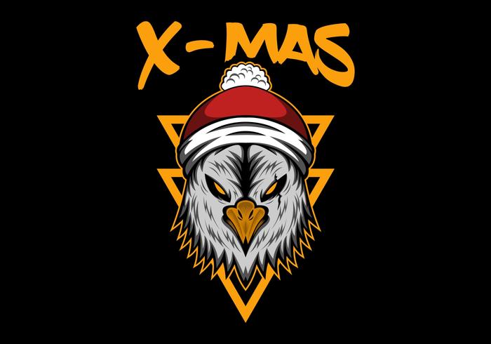 xmas merry christmas eagle vector