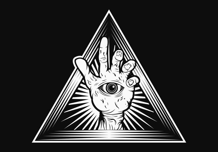 Zombie Hand Triangle vector illustration